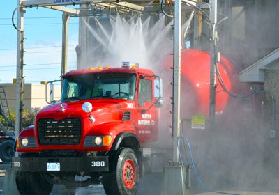 Aggregate Industries US is the installation of automated, drive-through mixer truck wash down equipment.