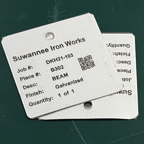 ID tag up to galvanizing stages