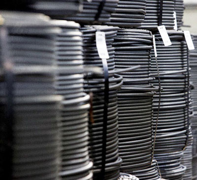 Steel Dynamics spooled rebar.